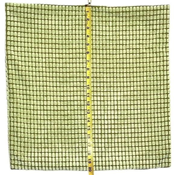 Two 20x20 Throw Pillow Cushion Cover MCM Atomic Green Velvet Textured Geometric - Picture 7 of 9